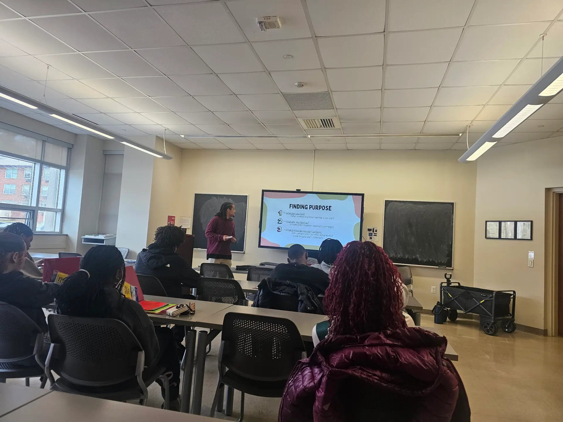 Dr. Cecil Boone leading a youth workshop at Rider University